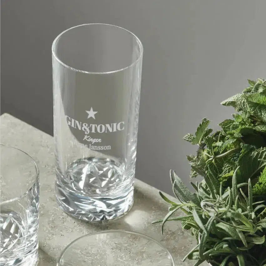 Personligt graverade drinkglas i serien Carat från Orrefors - 2 pack