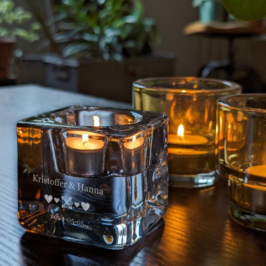 Orrefors Ice Cube ljuslykta - Kärlek