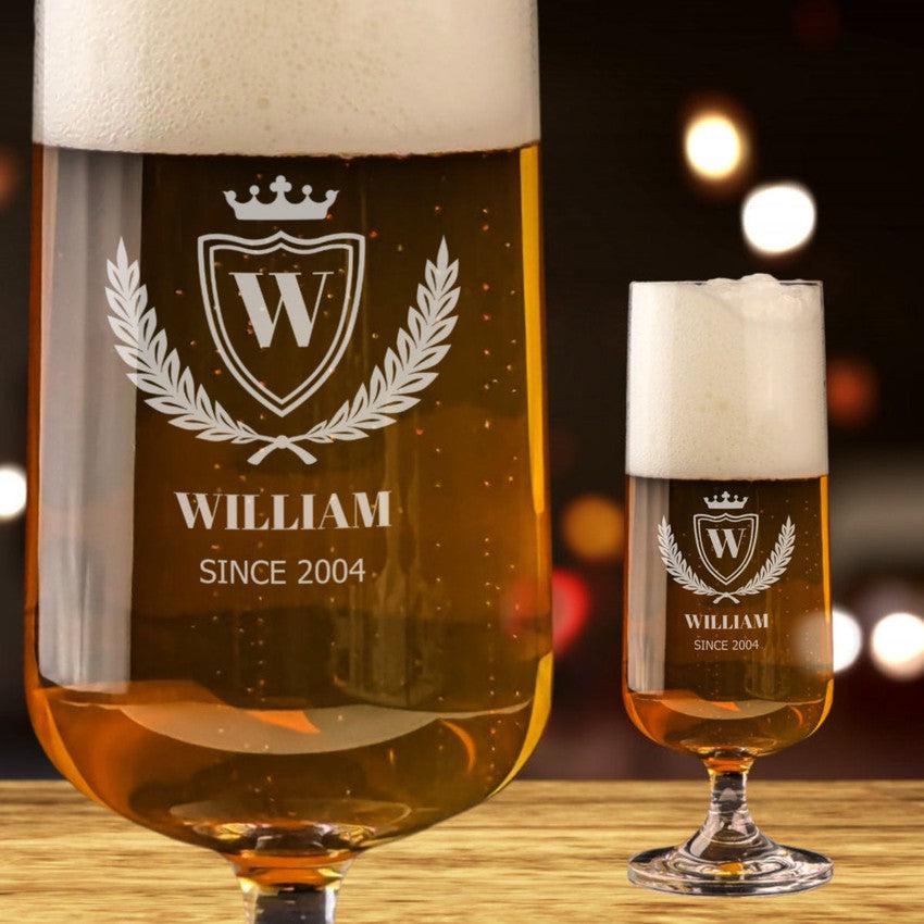 Ölglas med gravyr - Sköld