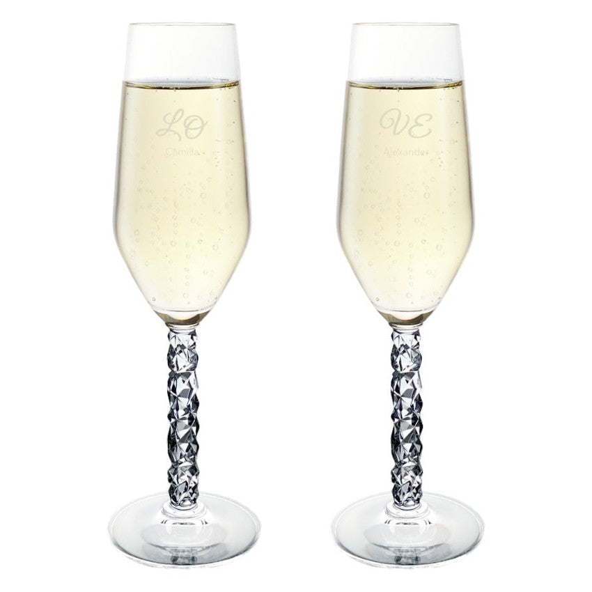 Carat Champagneglas med gravyr - LOVE (2-pack)