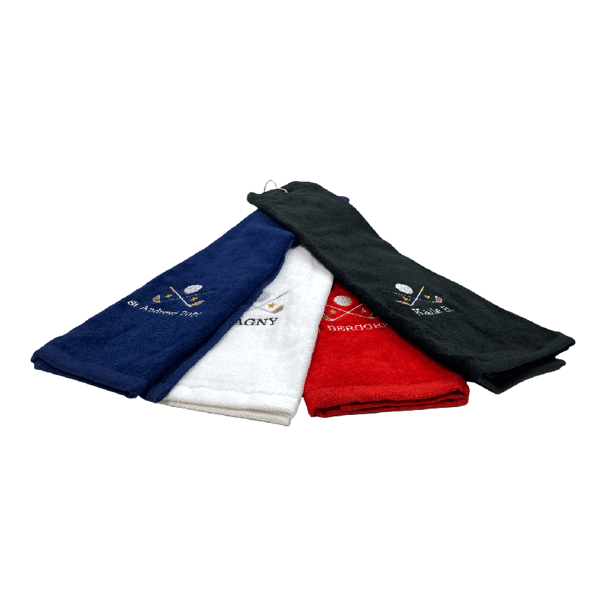 Golfhandduk med broderat namn
