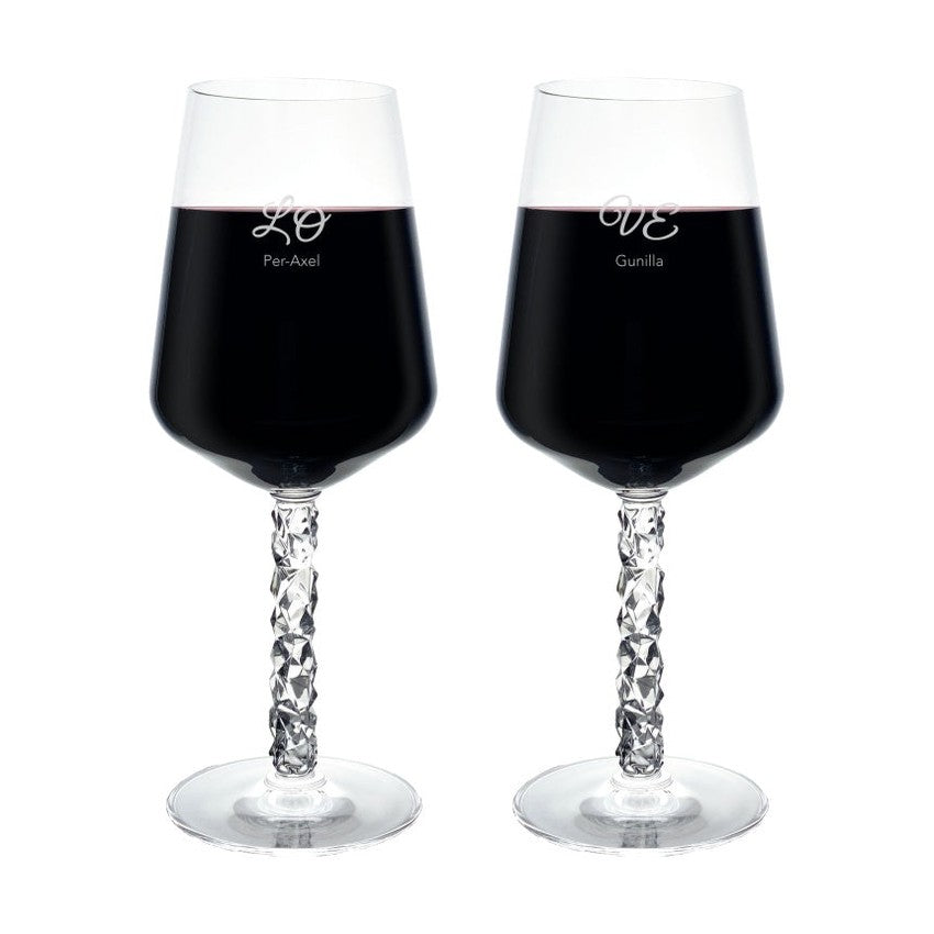 Vinglas med gravyr från Orrefors