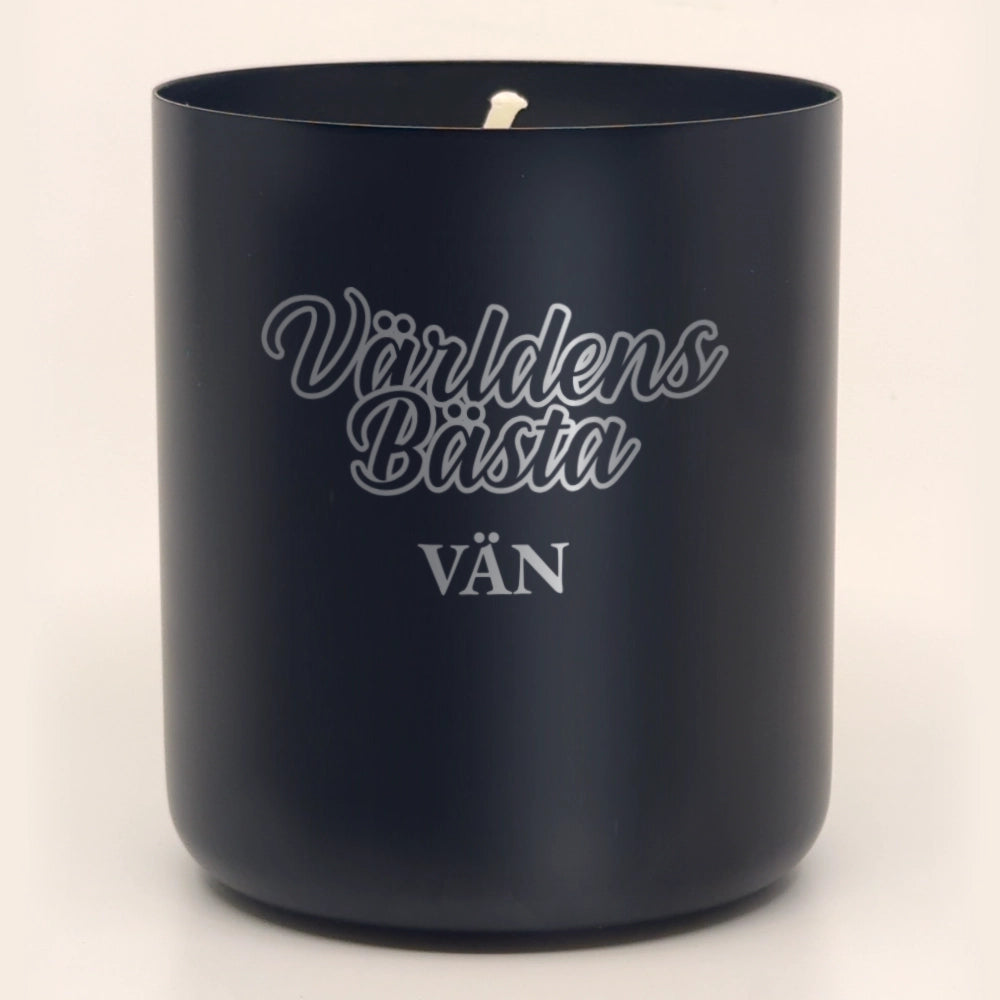Doftljus med gravyr och namn