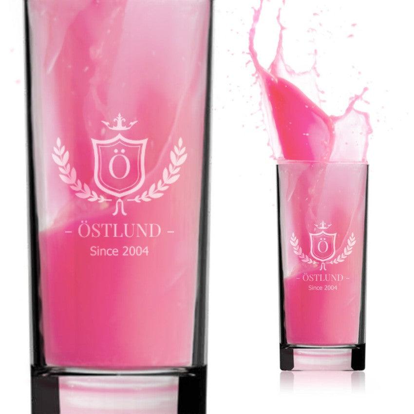 Graverat drinkglas - Sköld