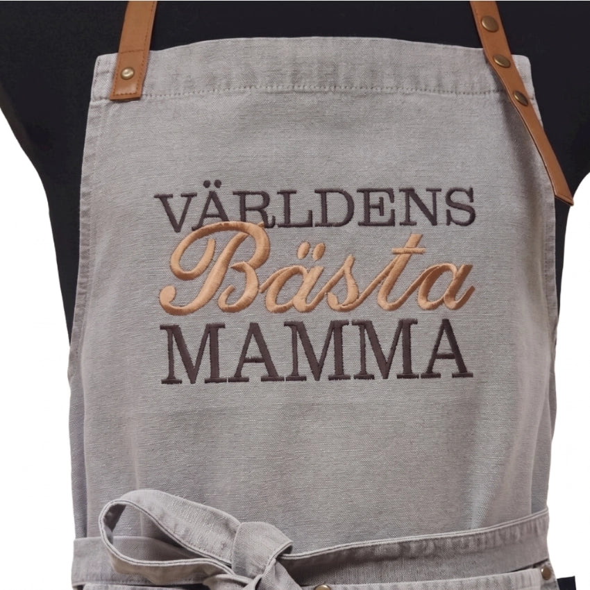 Broderat förkläde från Kosta Linnewäfveri