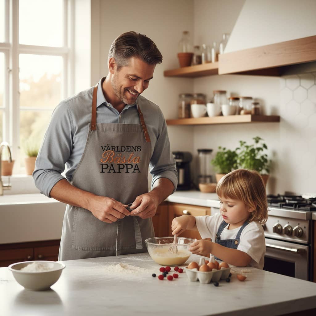 Miljöbild förkläde världens bästa pappa