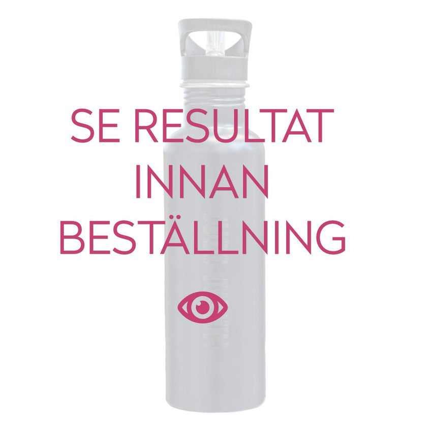 Vattenflaska med rak text