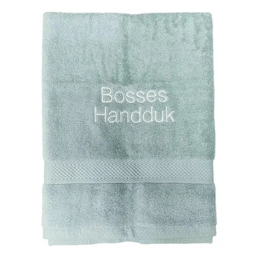 Handduk med namn - aqua - rak text