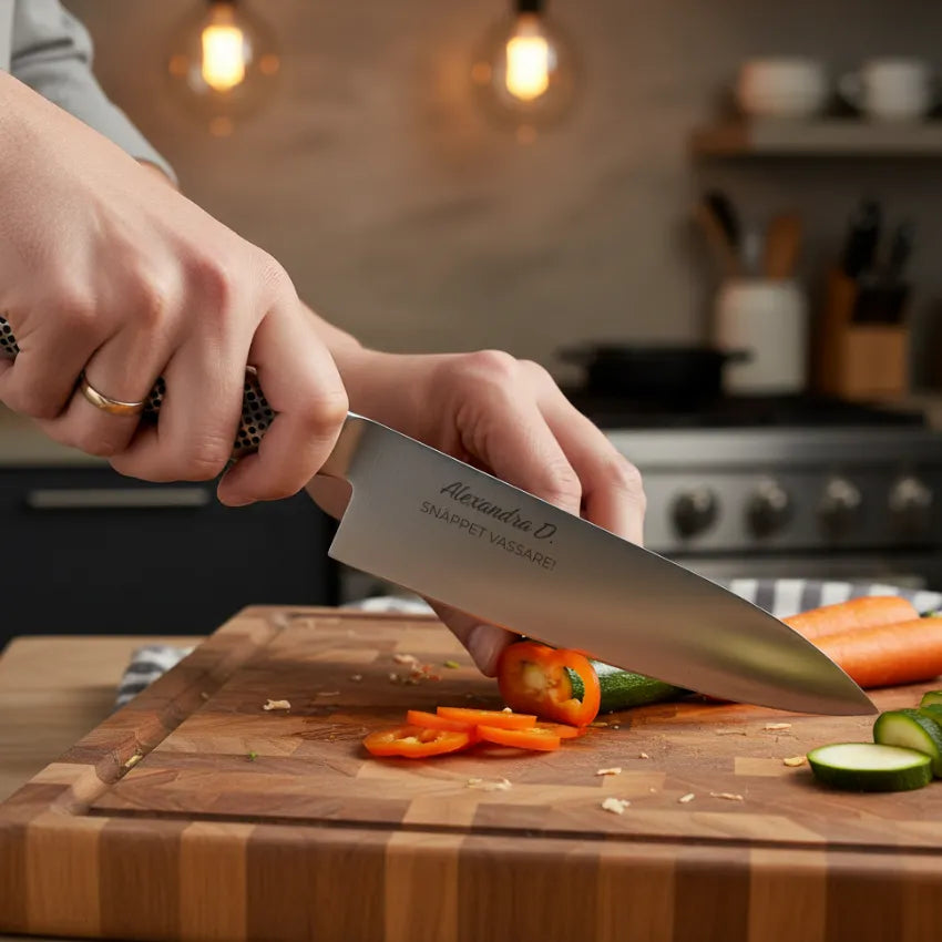 Graverad kökskniv från Global