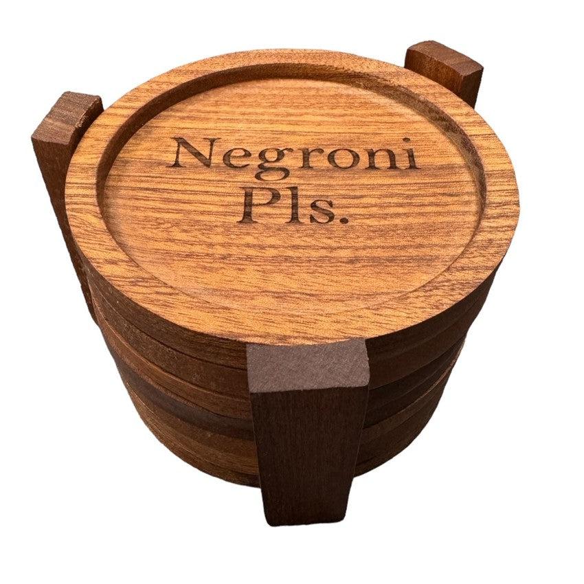 Negroni Pls Glasunderlägg av Trä – Tim Mäklin /  timpas888 Special Edition