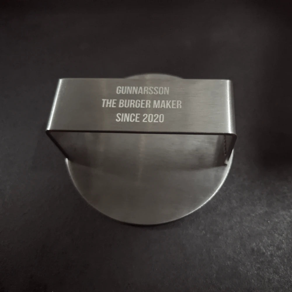 Rostfritt järn till smashburgers - med gravyr