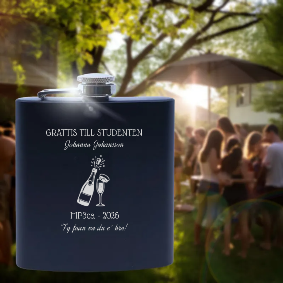 Plunta med namn graverat - Studentpresent