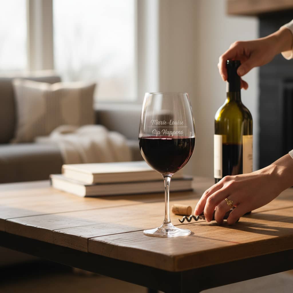 Miljöbild vinglas med gravyr från medgravyr.se