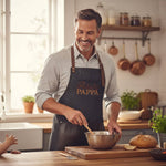 Miljöbild som föreställer förkläde med personlig brodyr till världens bästa pappa