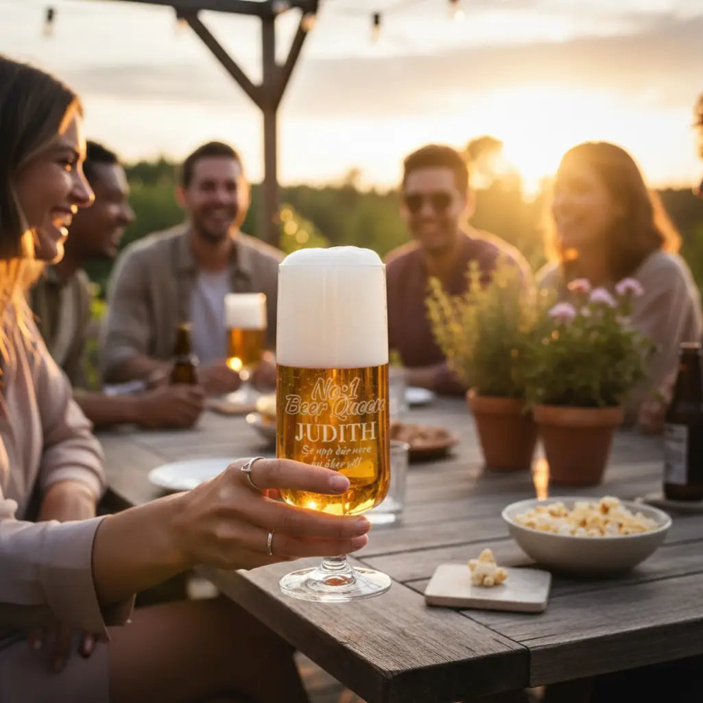 ölglas med namn