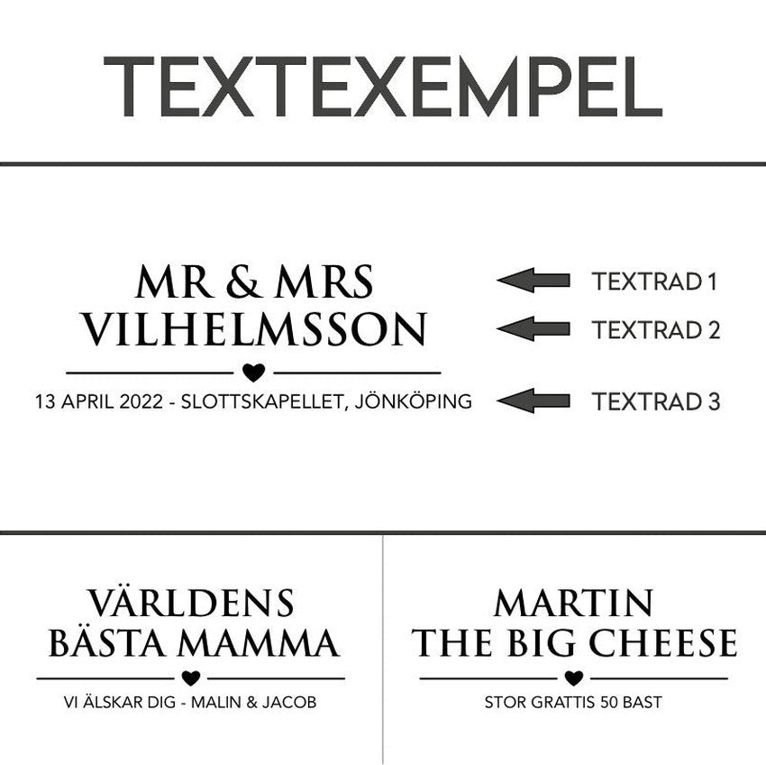 Rund skärbräda med personlig text