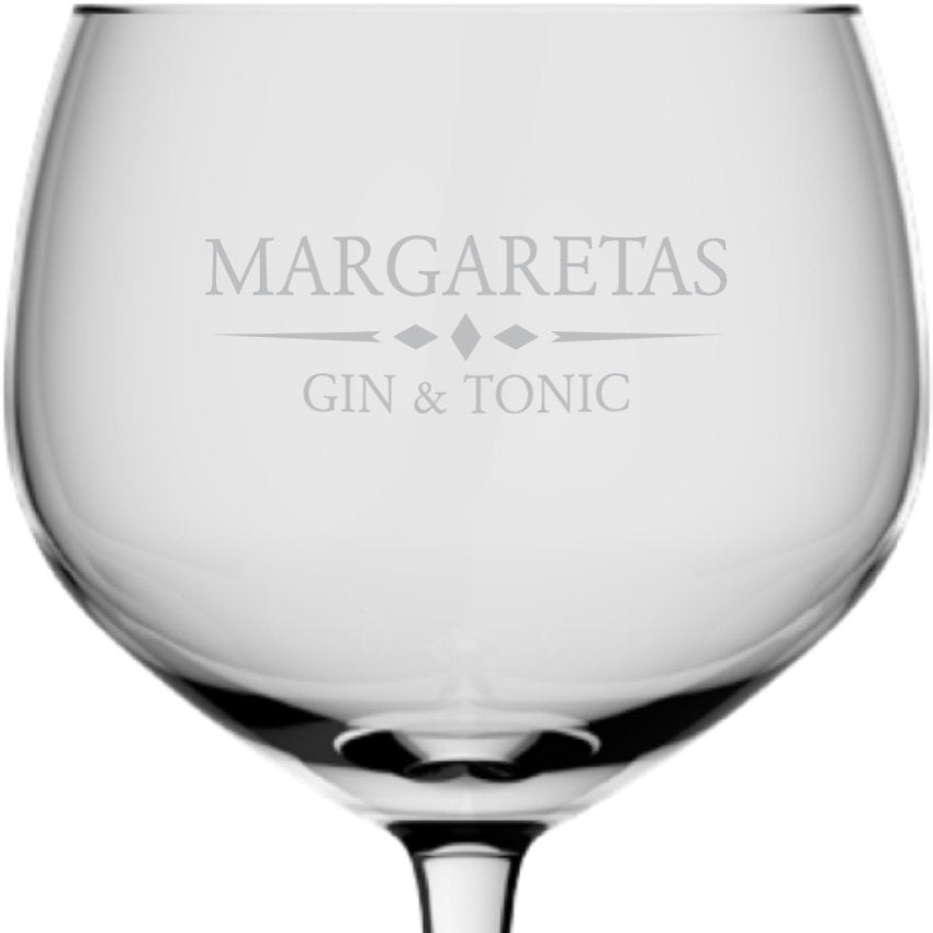 Gin och tonicglas med gravyr - Vintage