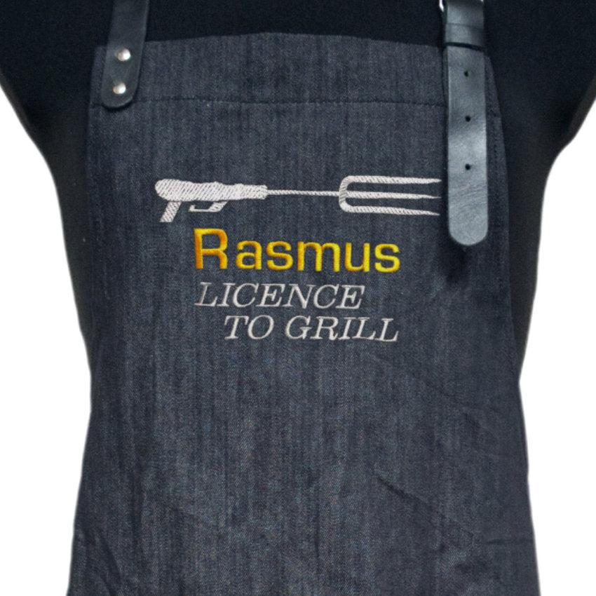 Förkläde med namn - Licence to grill