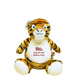 Gosedjur i form av tiger med broderat namn