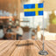 Flaggstång i svenskt tenn - 45cm - med gravyr