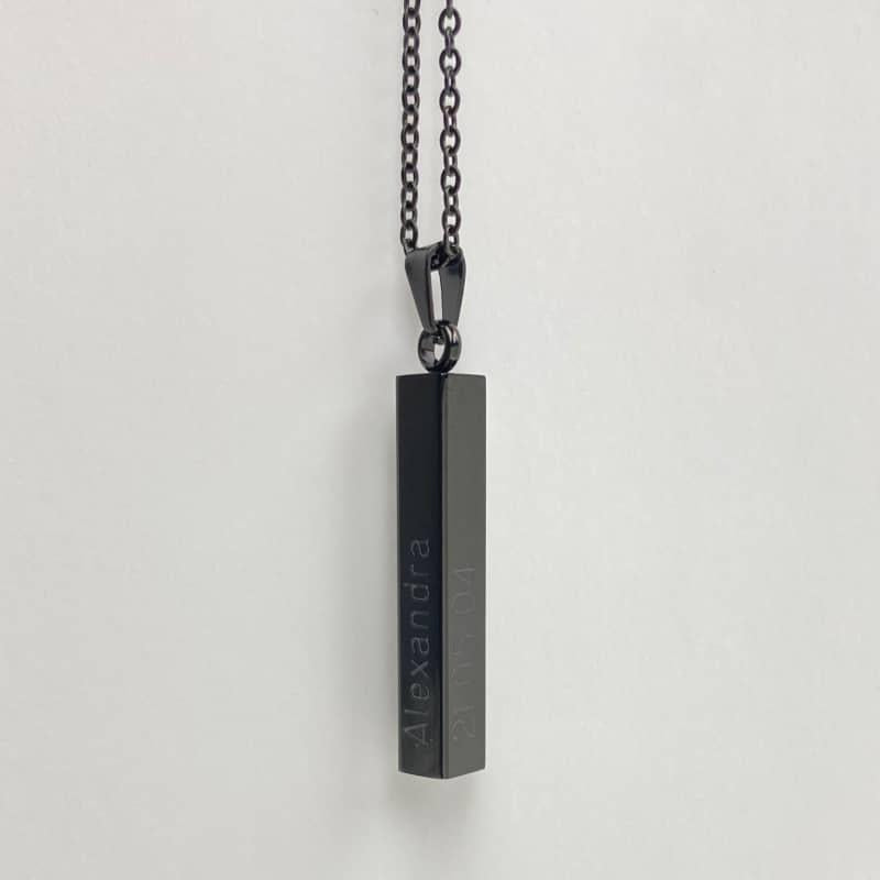 Halsband stav - svart - med gravyr
