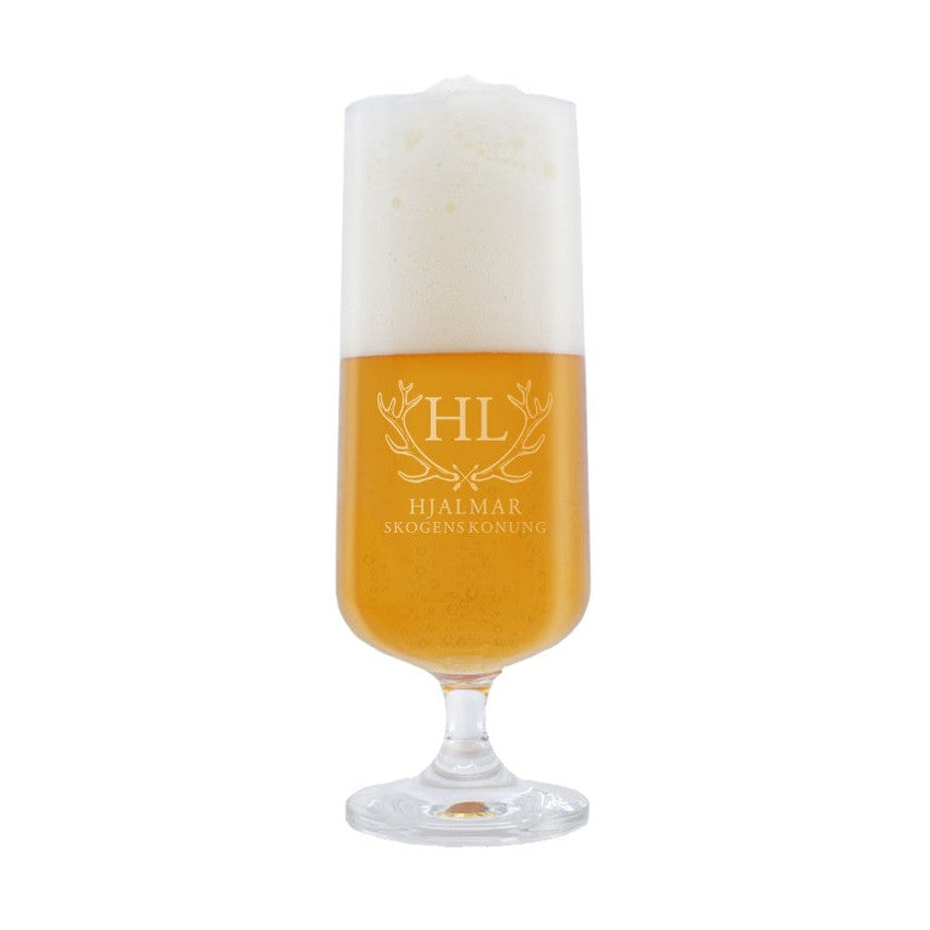 Ölglas med gravyr - Jakt