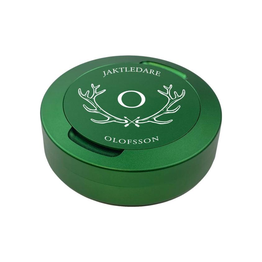 Snusdosa portion med graverat namn till jägaren