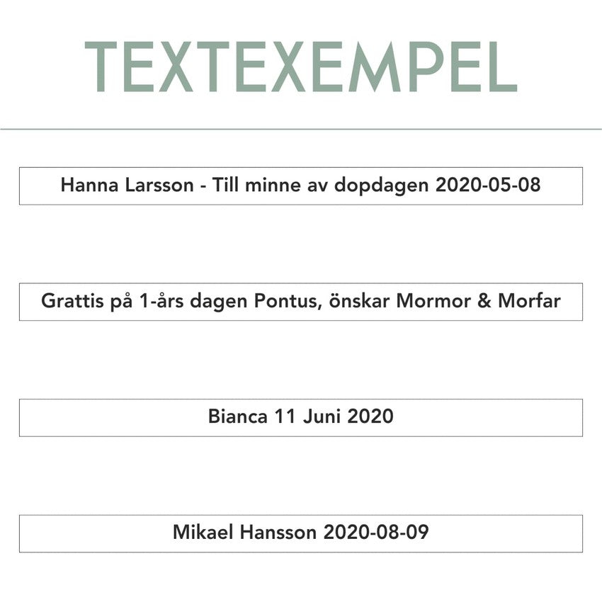Textexempel för gravyr