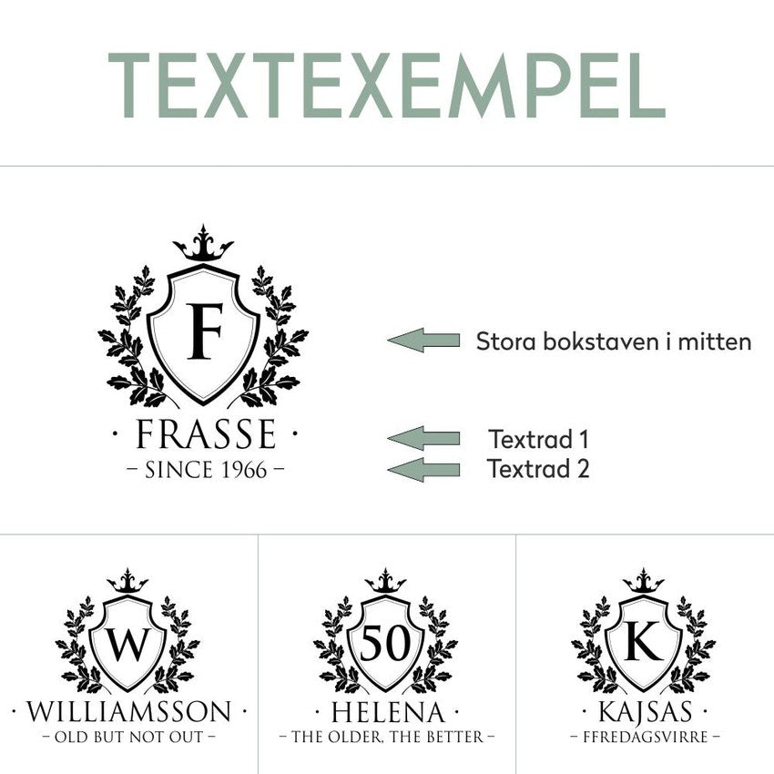 Textexempel whiskyglas med sköldmotiv