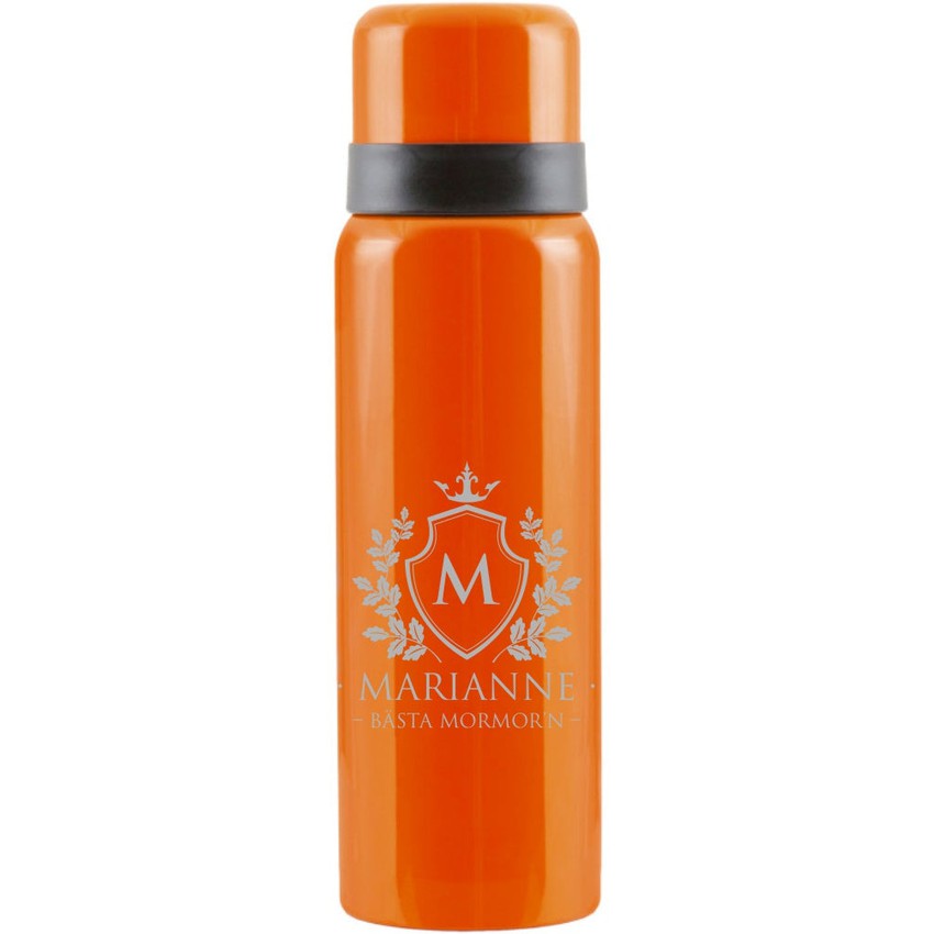 Elegant 0,5L termos med anpassad gravyr i orange finish.