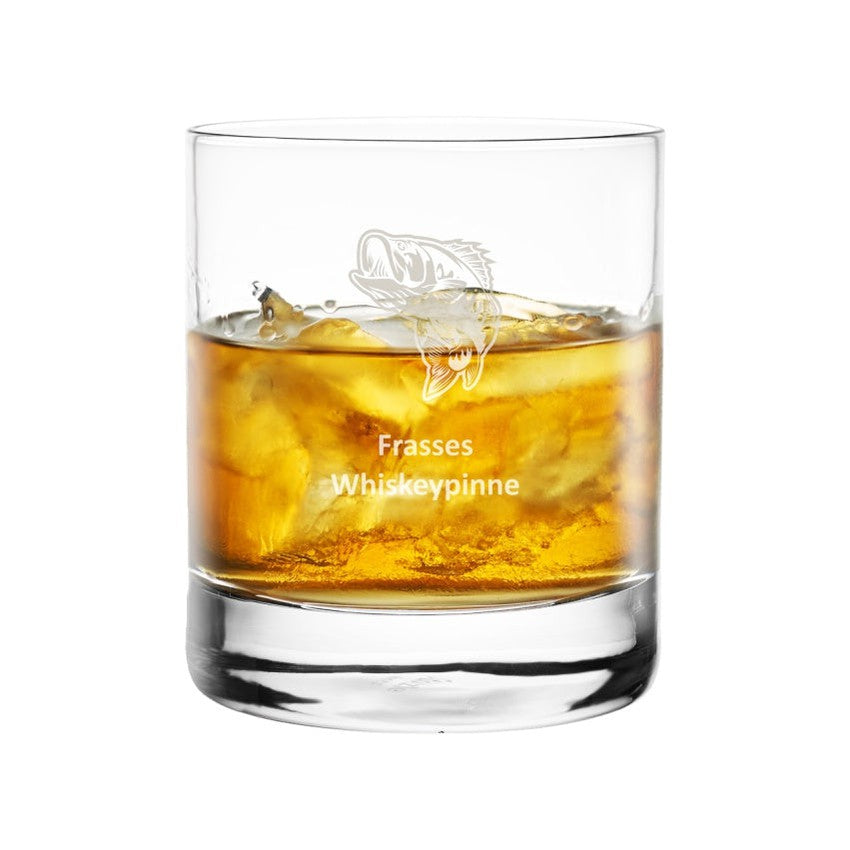 Whiskyglas med fiskemotiv abborre