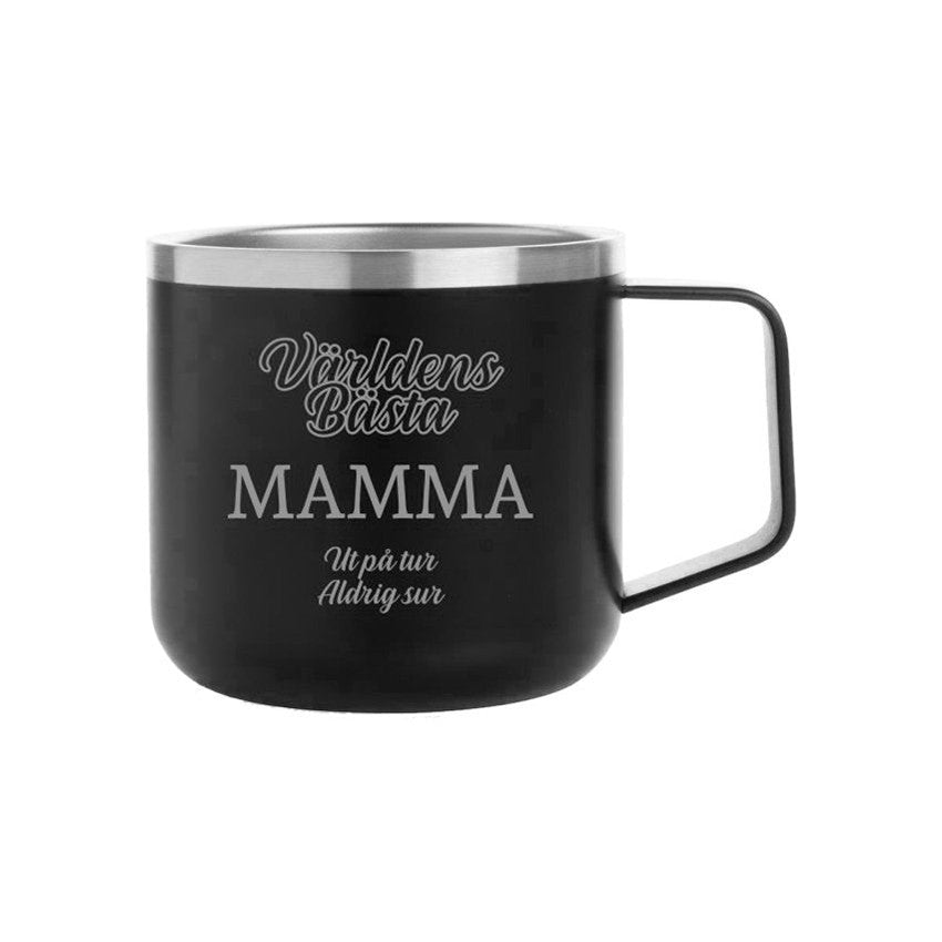 Campingmugg med gravyr till mamma