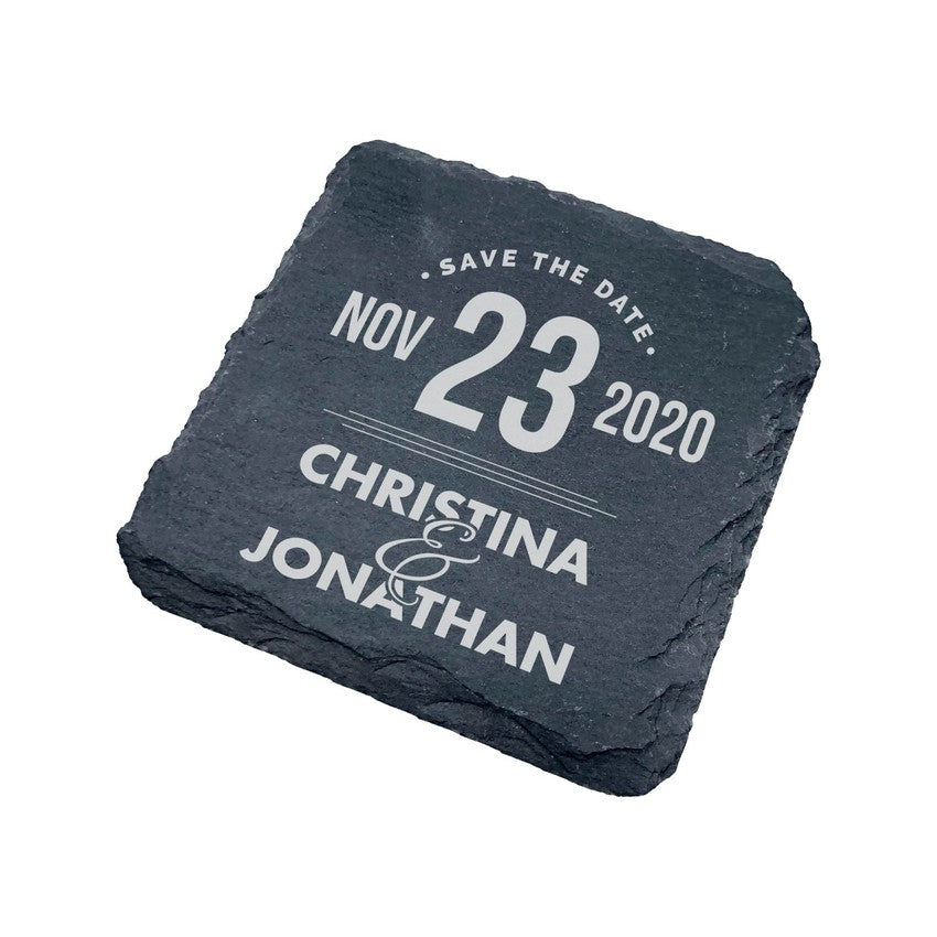 Save the date - Glasunderlägg som personlig inbjudan