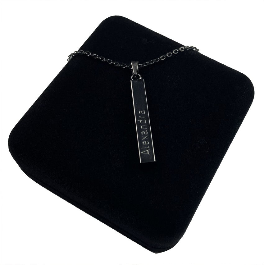 Halsband stav - svart - med gravyr
